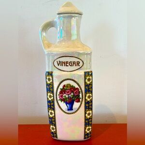 Rare 1920s Czechoslovakian Floral Ceramin Canister vinegar